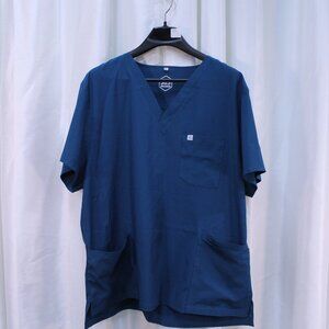 Navy V-Neck Women's Short Sleeve Top